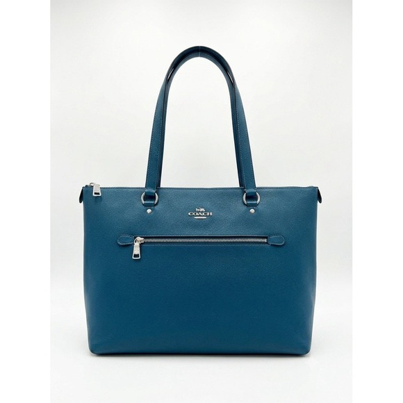 Coach Handbags - Coach Blue Leather Tote Bag - Classic Shoulder Handbag
